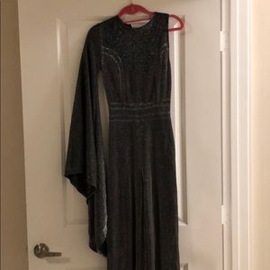 Black glitter jumpsuit - one sleeve